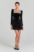 Clara | Elegant Velvet Mini Dress