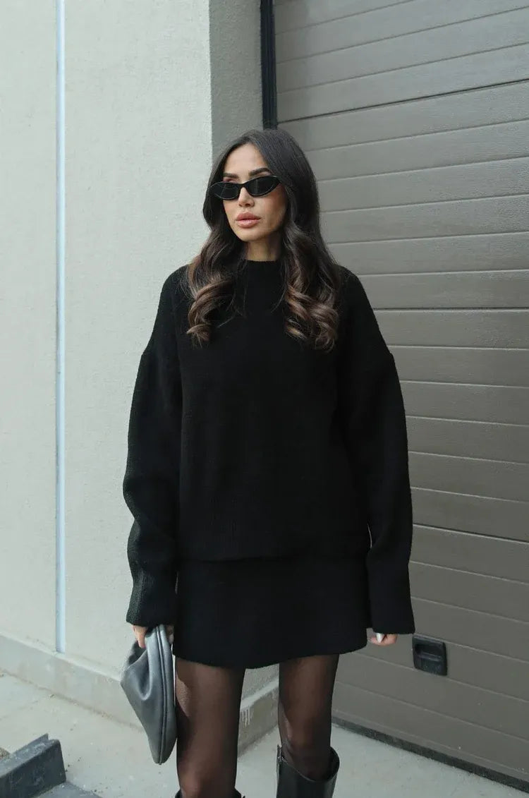 Aryela | Knitted Straight Shirt Two-Piece Set