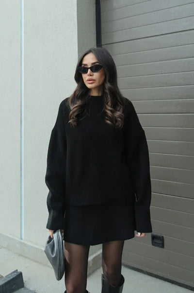 Aryela | Knitted Straight Shirt Two-Piece Set