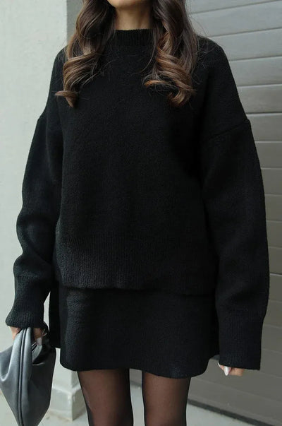Aryela | Knitted Straight Shirt Two-Piece Set
