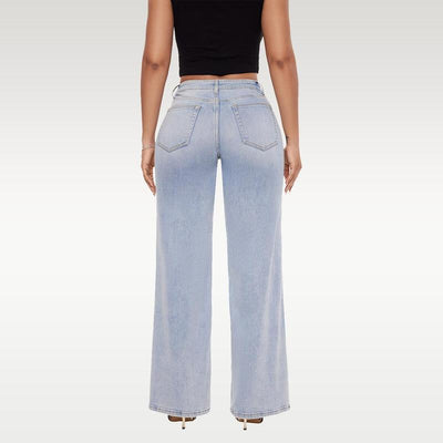 Stretchy Wide-Leg Baggy Jeans for Women